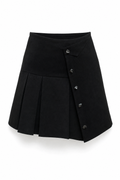 Asymmetric Pleated Skirt Black M GPT