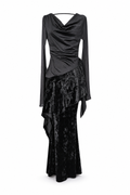 Lace Fitted Maxi Dress Black M GPT