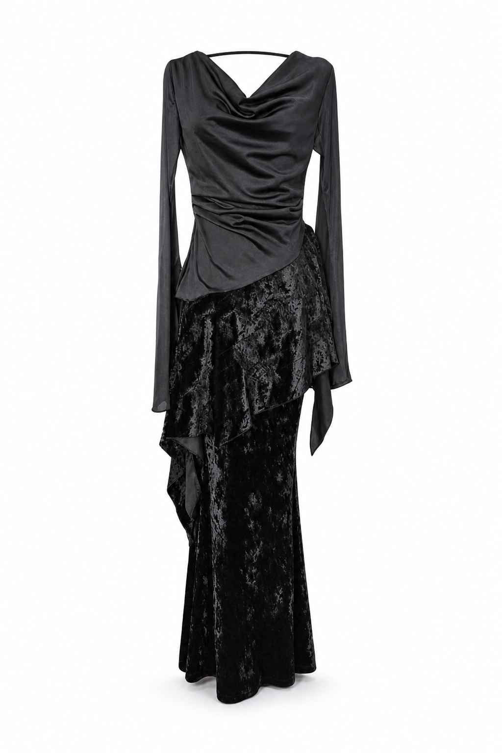 Lace Fitted Maxi Dress Black M GPT