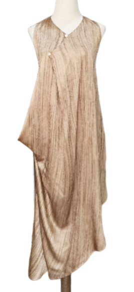 Cowl-Neck Open-Back Dress Brown F