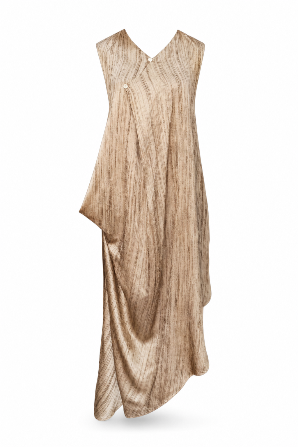 Cowl-Neck Open-Back Dress Brown F GPT
