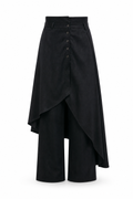 Tie-Dye Textured Deconstructed Wide-Leg Pants Black L GPT