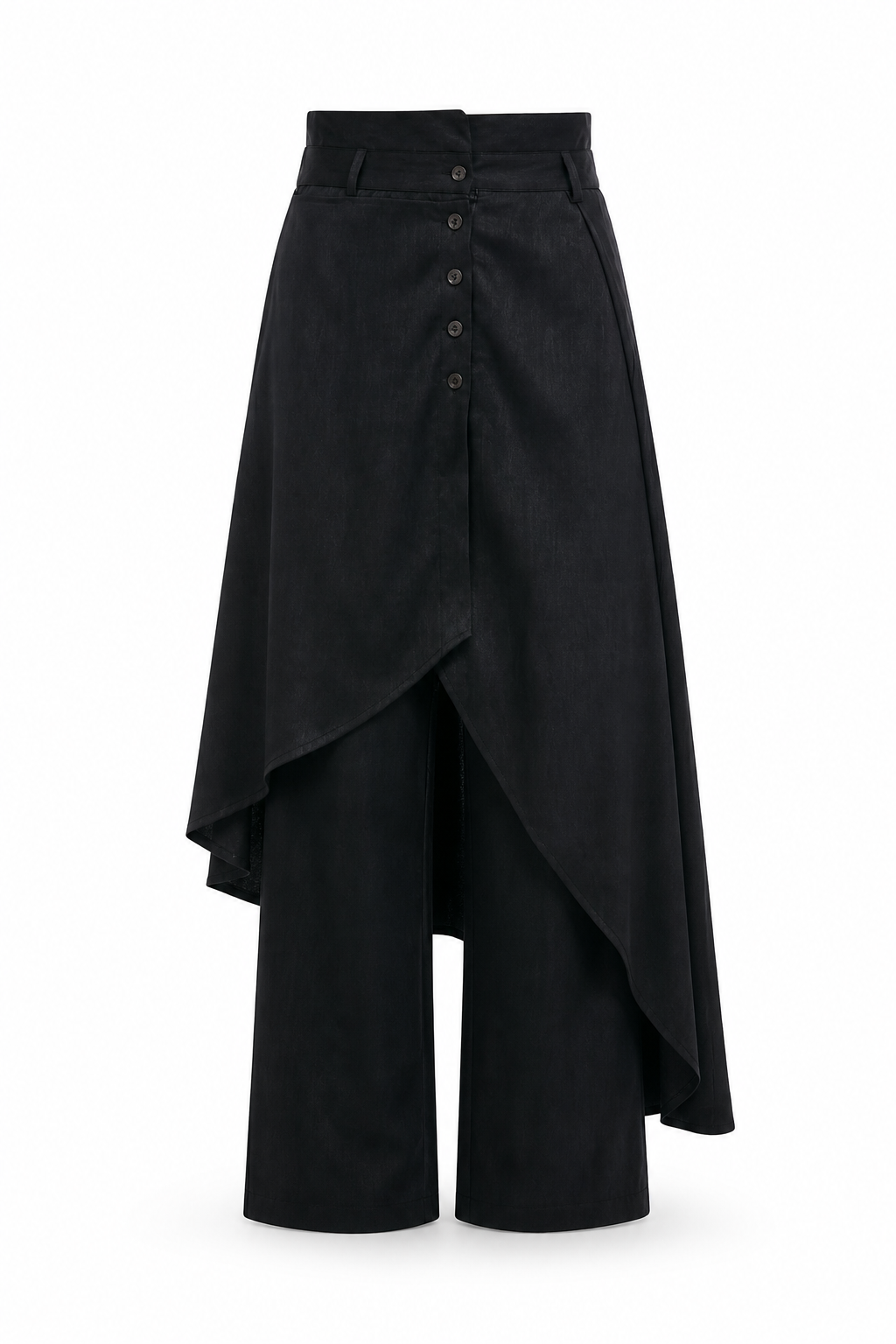 Tie-Dye Textured Deconstructed Wide-Leg Pants Black L GPT