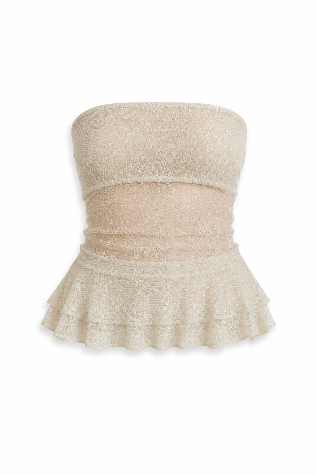 Ruffled Lace Bandeau Top Botanical Dye S GPT