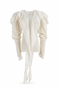 Textured Deconstructed Patchwork Cardigan White F GPT