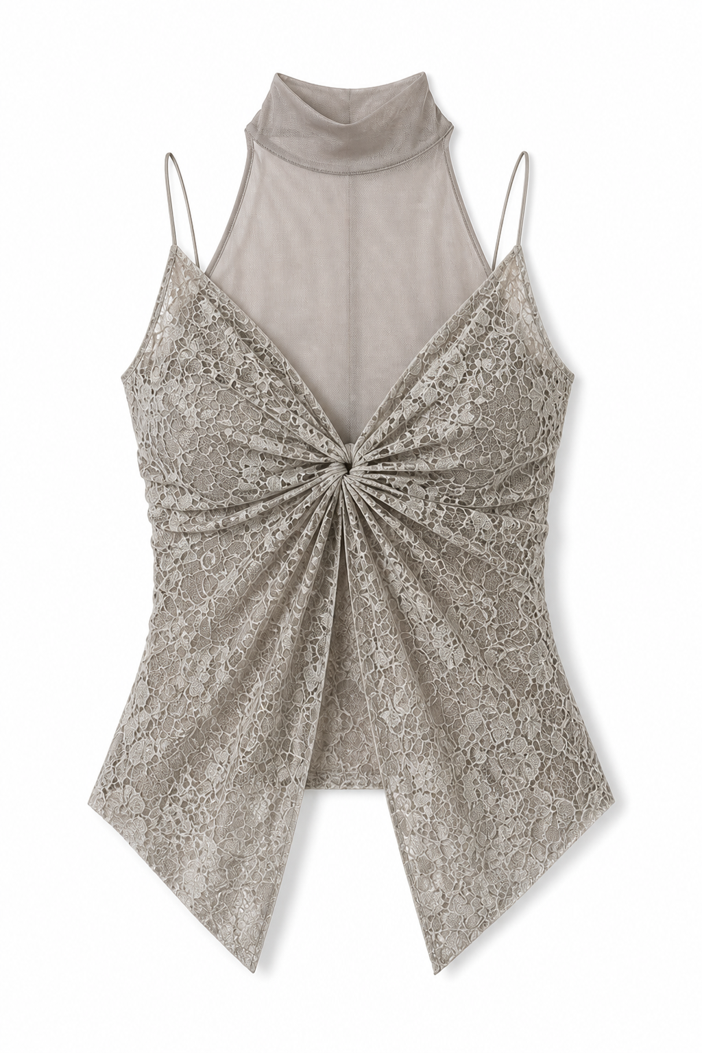Tie-Strap Gauze Camisole Gray M GPT