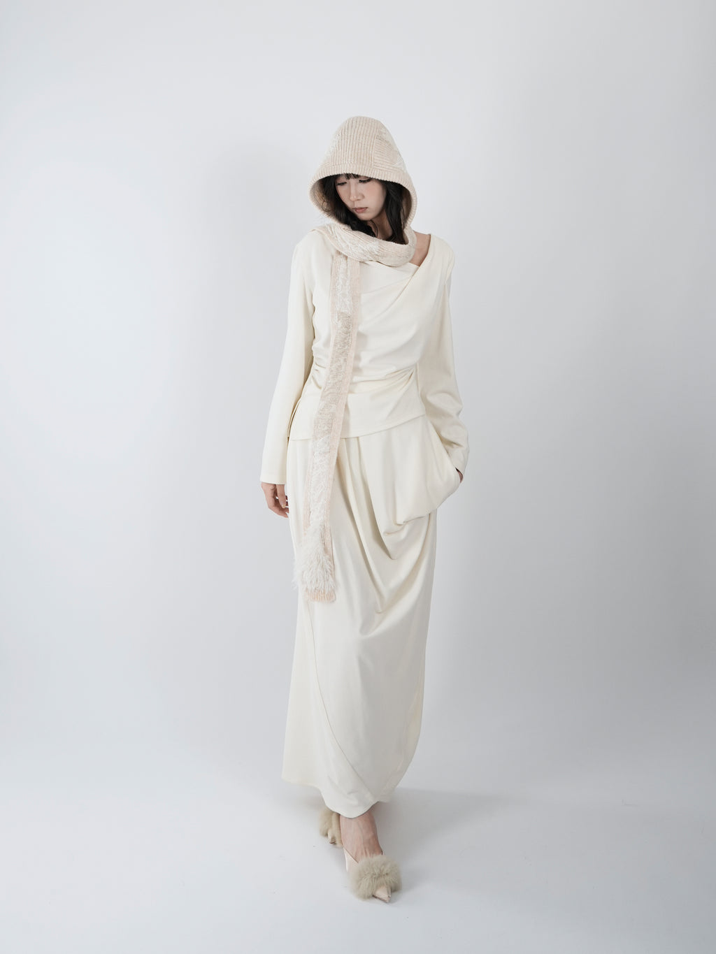 Asymmetric Ruched Suit Dress