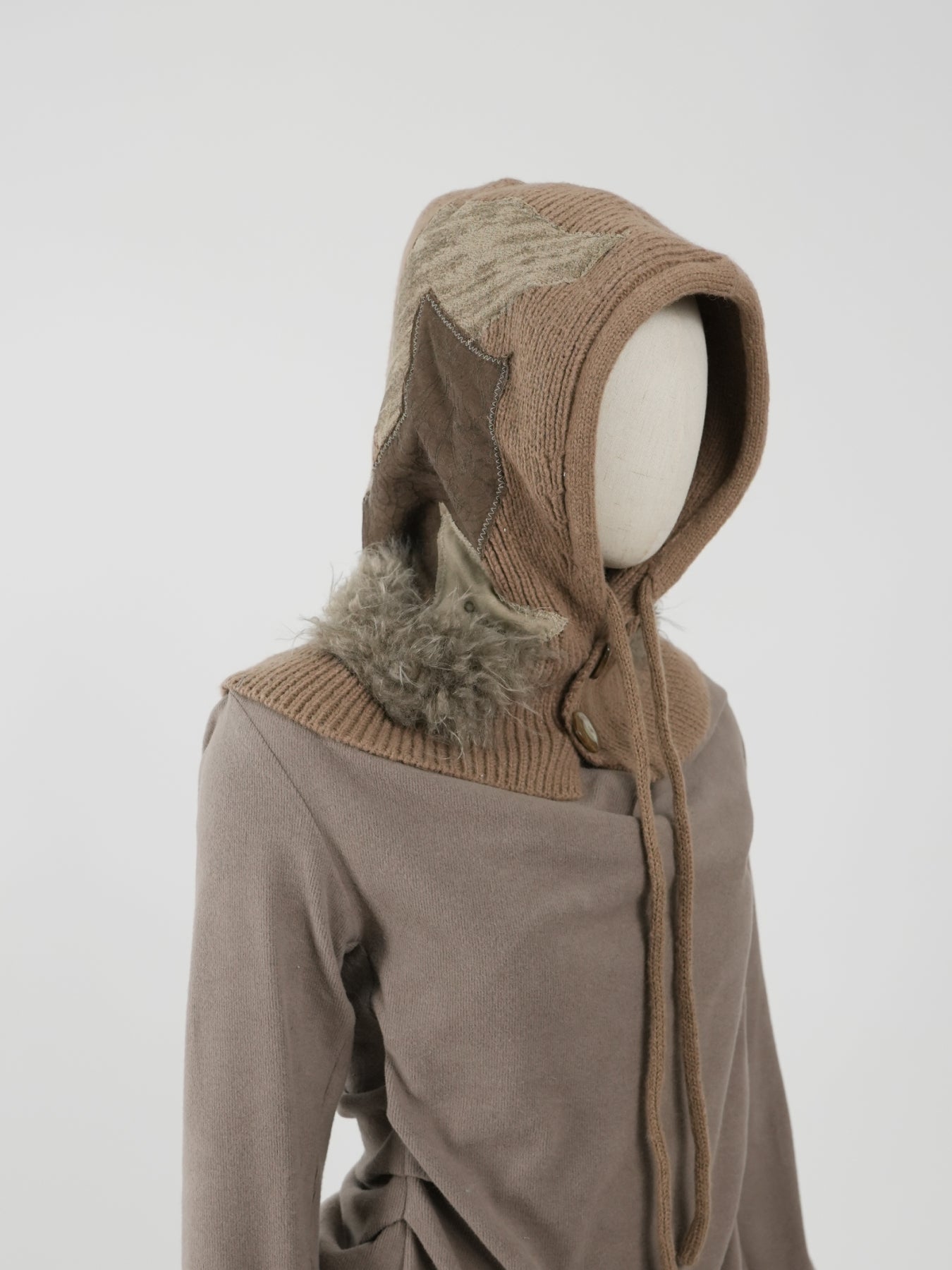 Knitted neck scarf hat